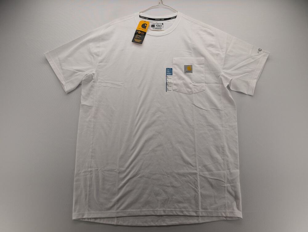 NWT Carhartt Force Relaxed Fit Short Sleeve Pocket T-Shirt in White Large TALL